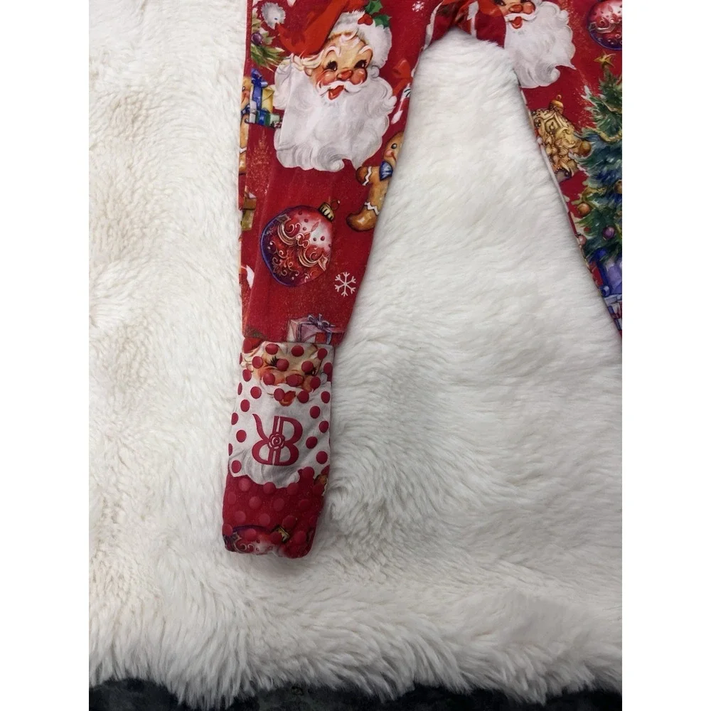 Bums & Roses Christmas Pajamas 18-24 Months One Piece Sleeper Santa Bamboo